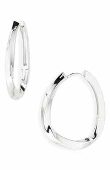 Demi-Fine Twist Hoop Earrings
