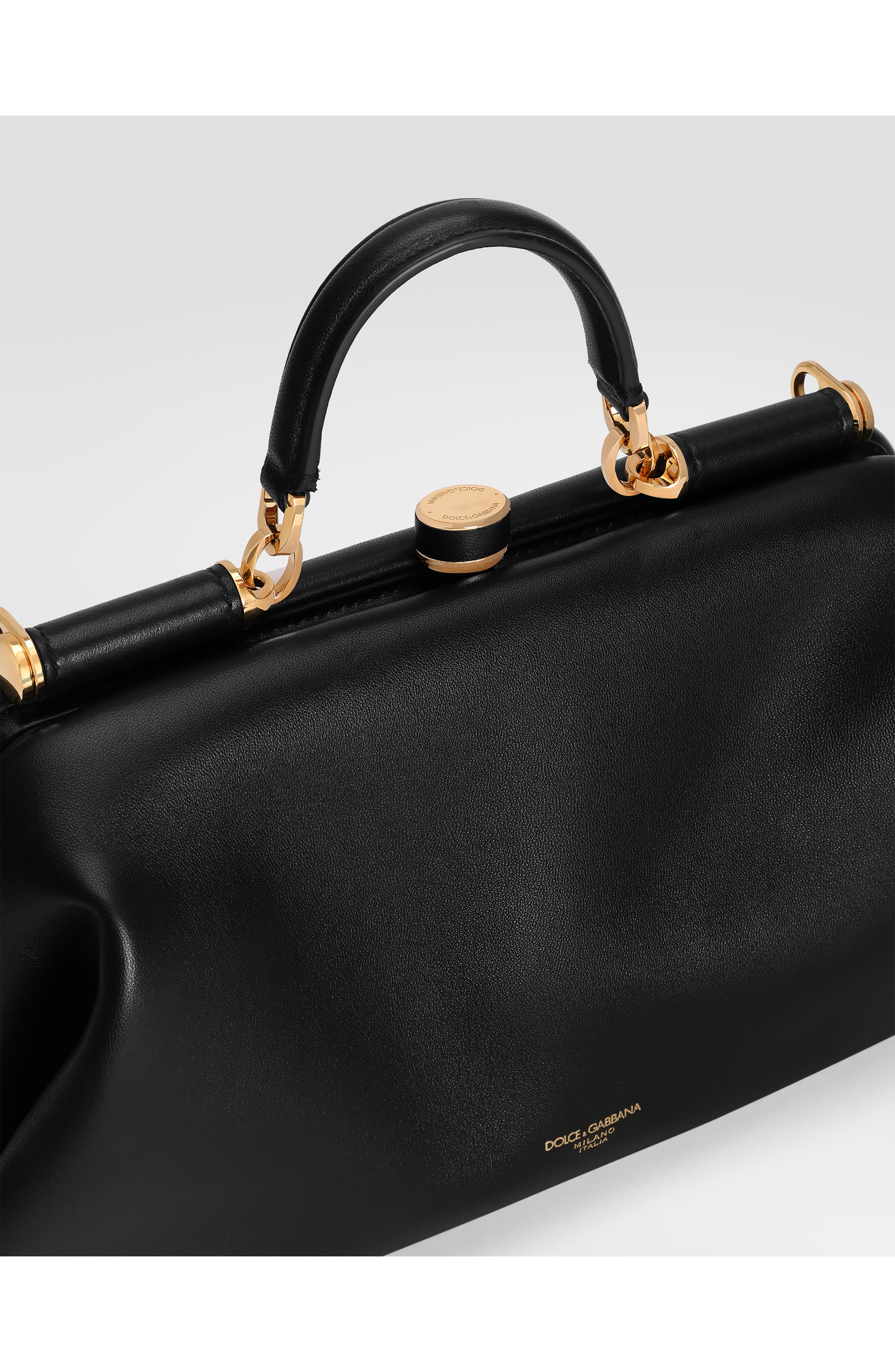 Nappa Plonge Leather Frame Bag, Alternate, color, NERO