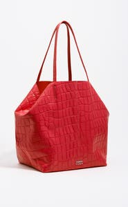 Bimba y Lola Mock Croc Large Leather Shopper Bag
