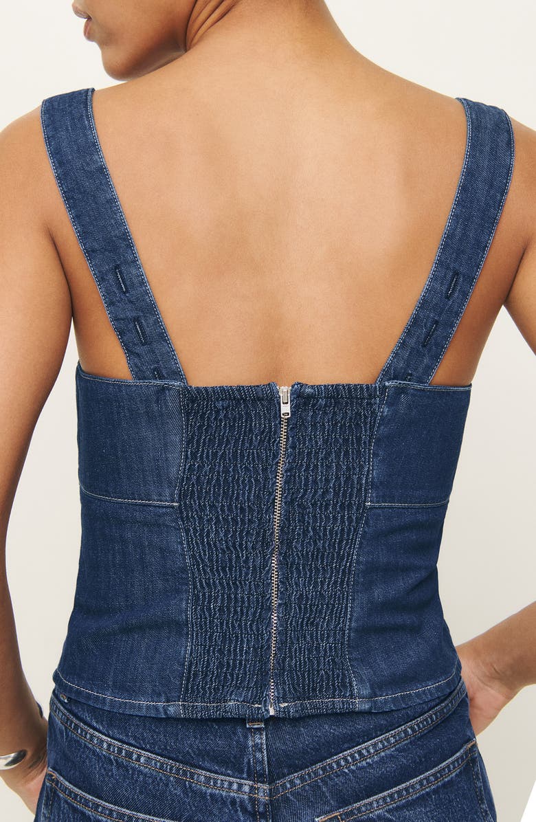 Reformation Tagliatelle Sleeveless Denim Shirt, Alternate, color, Ellis