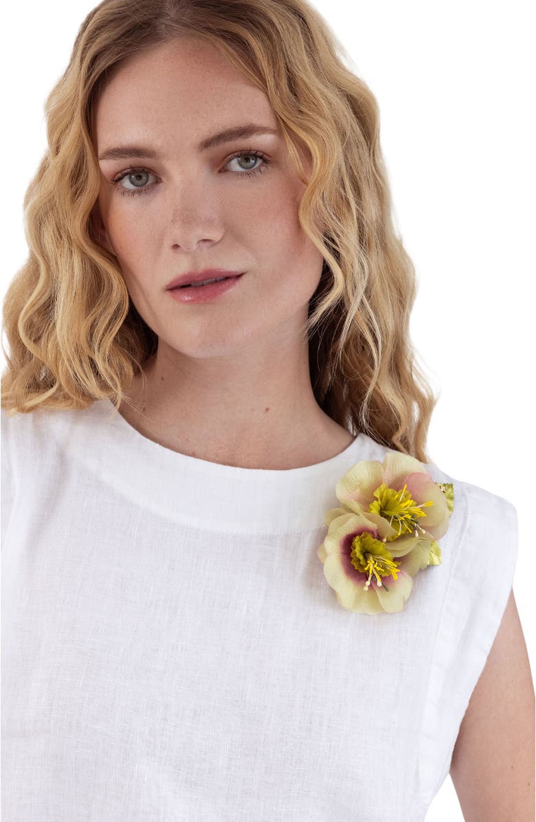 Helena Simon The Hellebore Floral Brooch, Alternate, color, Yellow