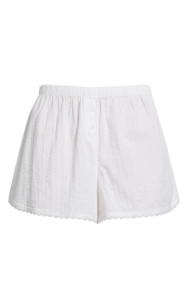 BP. Cotton Seersucker Boxer Shorts, Alternate, color, White