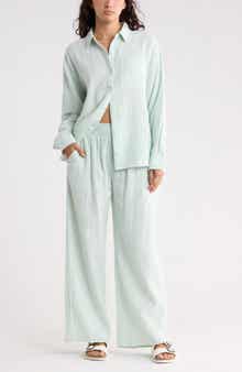 Abound Cotton Gauze Wide Leg Pants