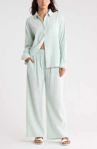 Abound Cotton Gauze Wide Leg Pants
