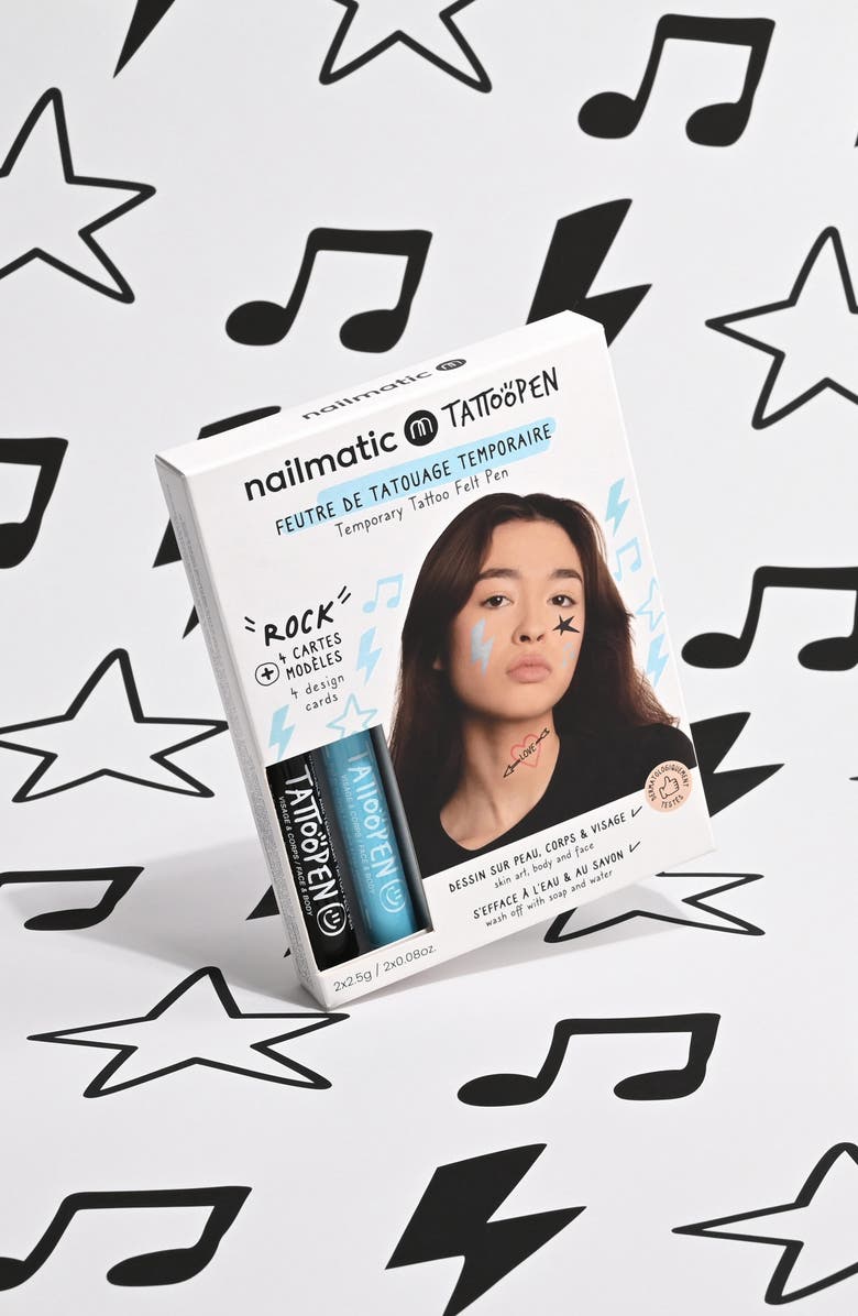 nailmatic TattooPen Rock Temporary Tattoo Felt Pen Kit, Alternate, color, Multi