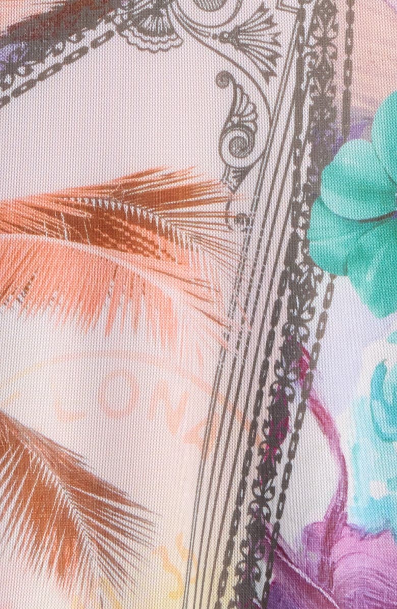 AFRM Romy Postcard Print Mesh Slipdress, Alternate, color, Vacation Tropic
