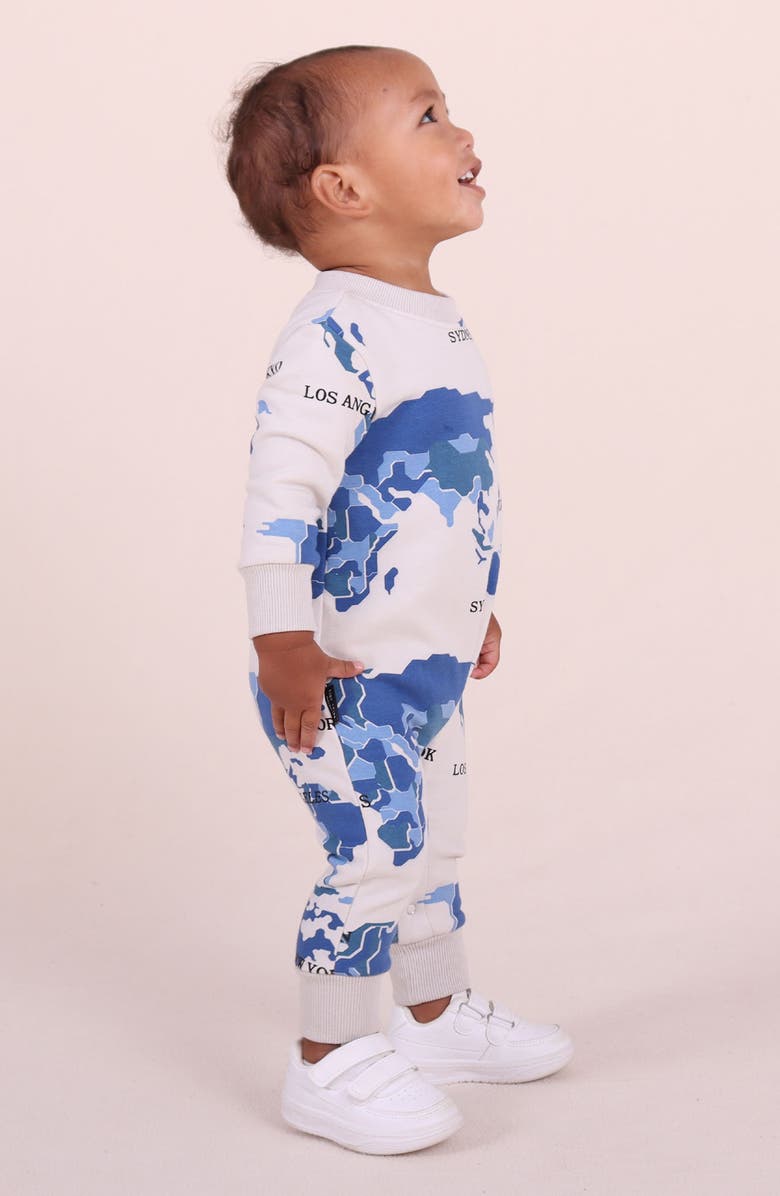 TINY TRIBE World Tour Cotton Romper, Alternate, color, Grey