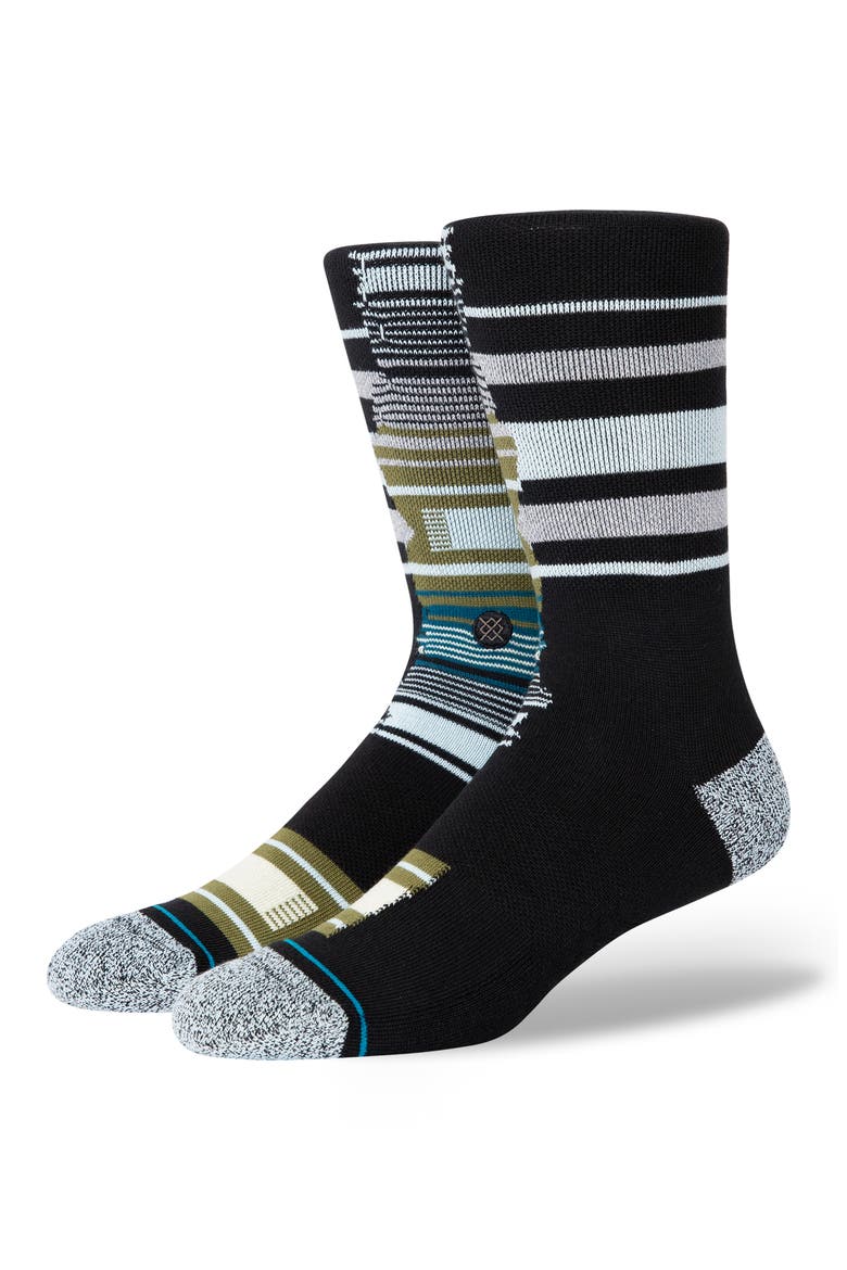 Breaking Up Crew Socks, Main, color, BLACK
