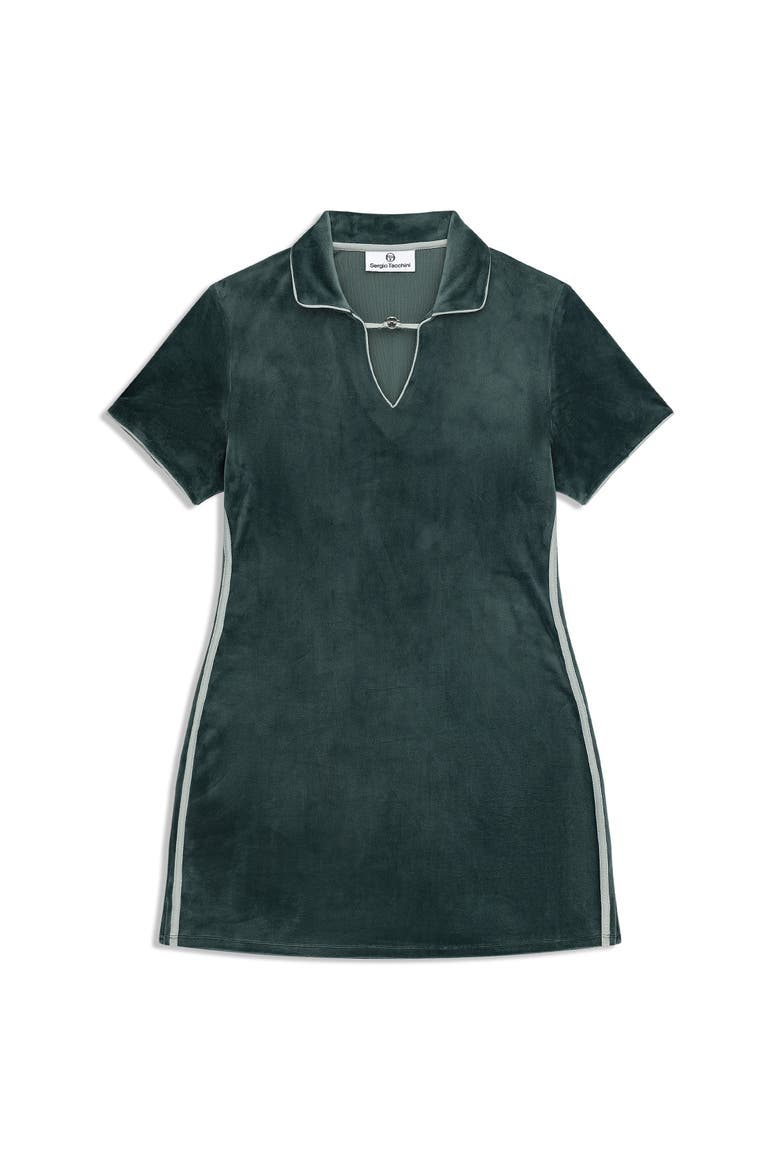 Lina Velour Dress, Alternate, color, GREEN GABLES