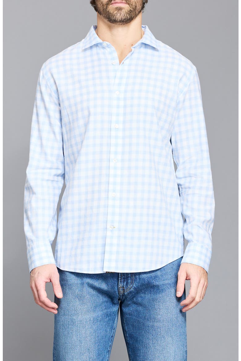 Hutcheson Plaid Button-Up Sport Shirt, Main, color, LIGHT BLUE/ WHITE