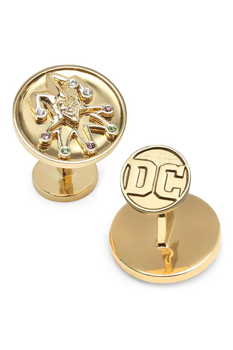 Joker Cuff Links, Alternate, color, GOLD