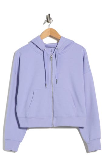 Calvin Klein Performance Zip Fleece Hoodie In Purple