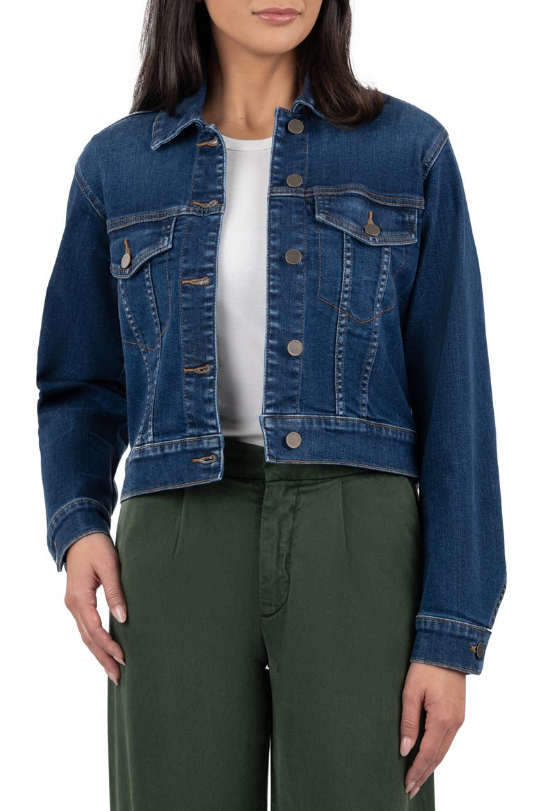 Angela Crop Denim Jacket, Main, color, SKILL W/DK BASE