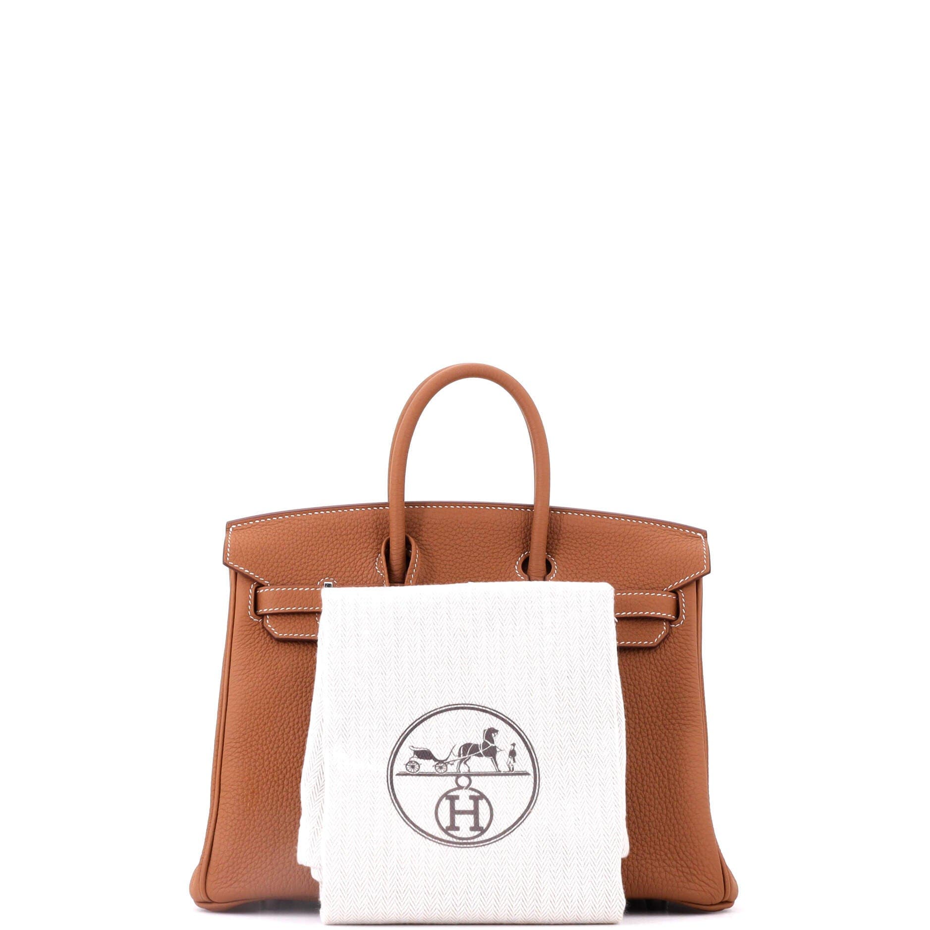 Birkin Handbag Brown Togo with Palladium Hardware 25, Alternate, color, Gold