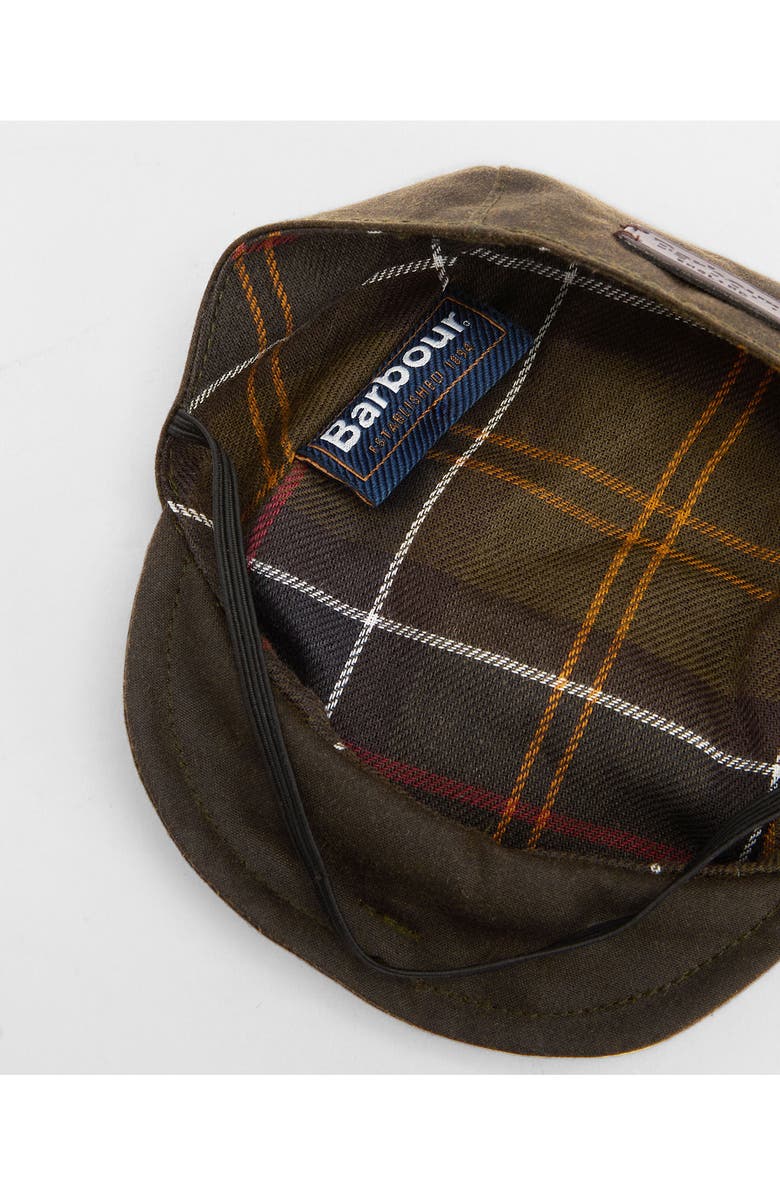Barbour Wax Cotton Dog Flat Cap, Alternate, color, 