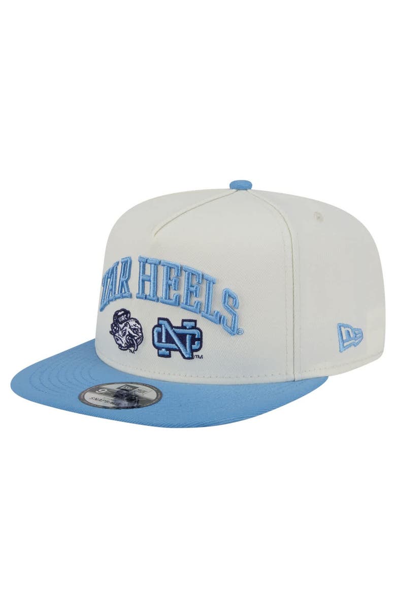 New Era Men's New Era White North Carolina Tar Heels Collegiate 9FIFTY A-Frame Snapback Hat, Main, color, 