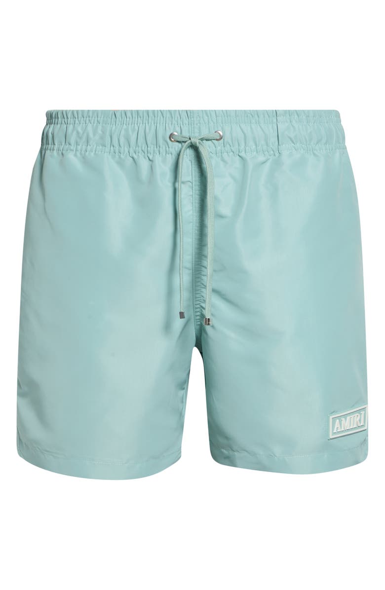 AMIRI Patch Swim Trunks, Main, color, Powder Teal