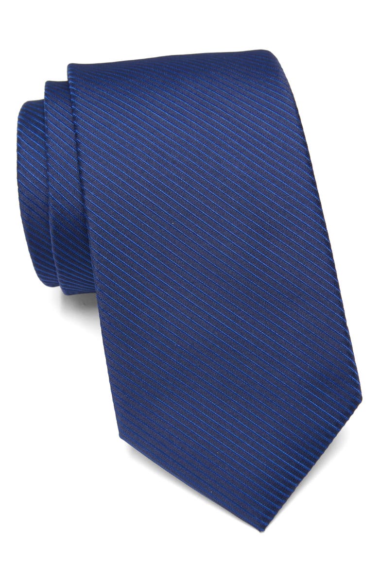 Calvin Klein King Cord Solid Tie, Main, color, Navy