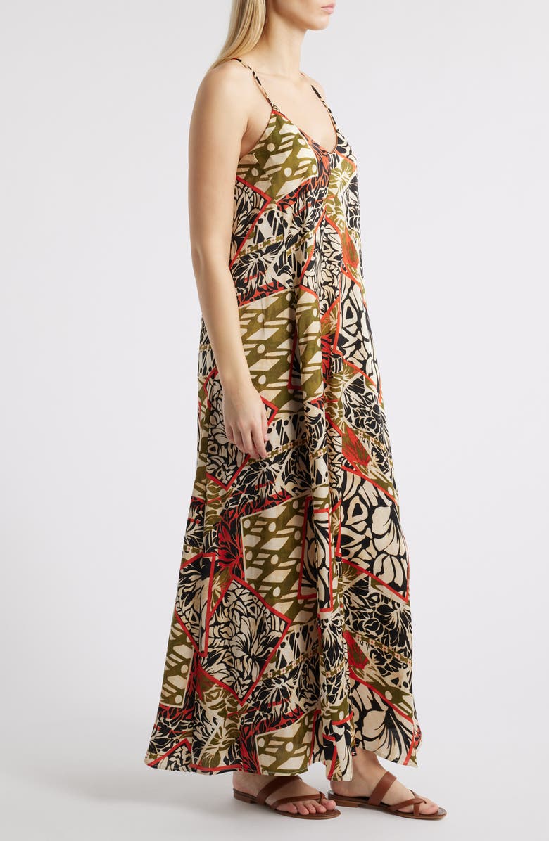 Tahari ASL Mixed Print Charmeuse Maxi Slipdress, Alternate, color,
