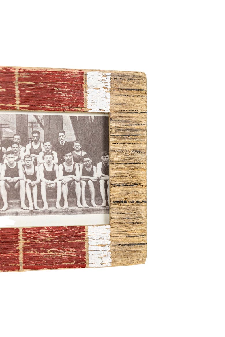 4x6 Inch Washed Driftwood Picture Frame Red Wood MDF & Glass, Alternate, color, Red