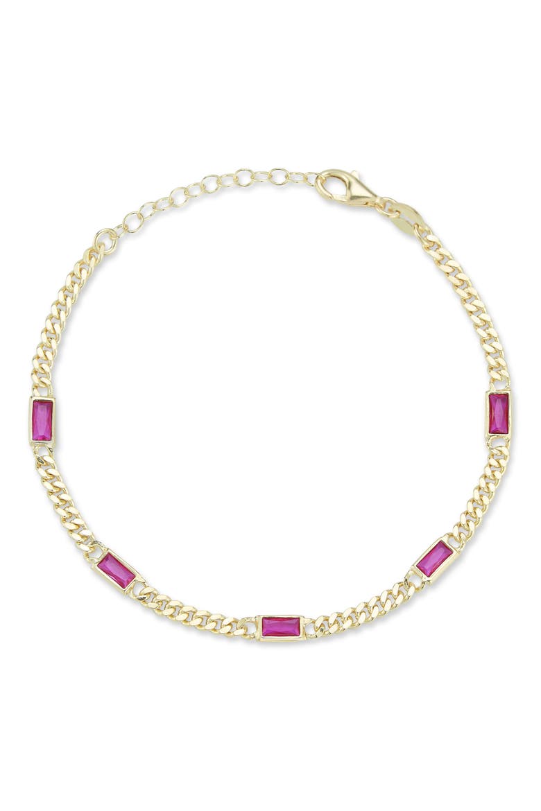 Cubic Zirconia Curb Bracelet, Main, color, GOLD