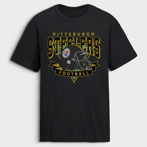 Men's Fanatics Black Pittsburgh Steelers Old Fashion Rushing Legacy Cotton T-Shirt