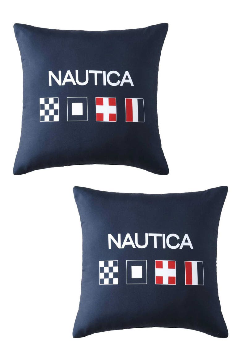 Flag Microfiber Throw Pillow, Alternate, color, DARK BLUE