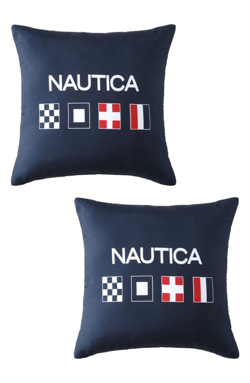Nautica Flag Printed Decorative Pillow In Blue