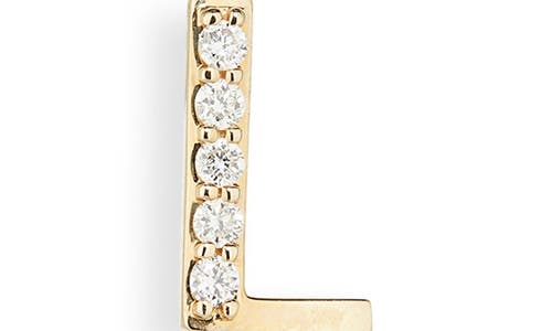 Lana 14k Gold Diamond Initial Single Stud Earring In Gold