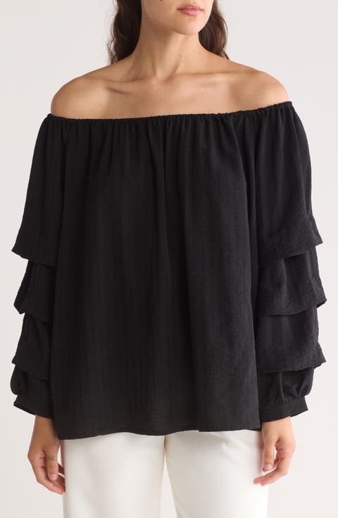 Lantern Sleeve Off the Shoulder Top