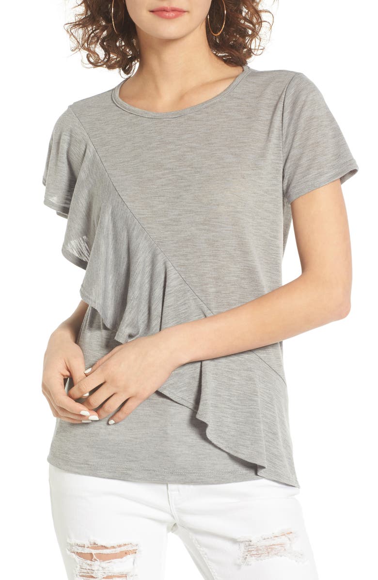BP. Ruffle Front Tee, Main, color,