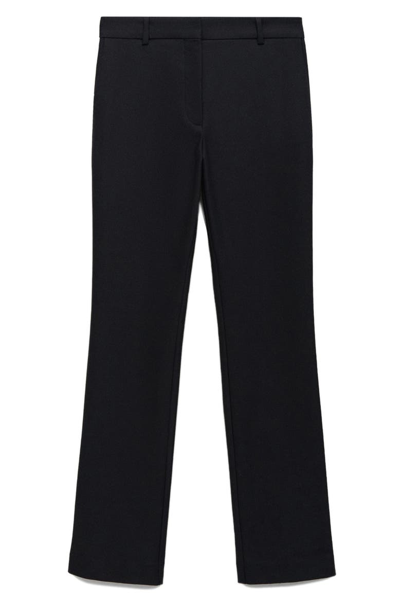 Back Zip Slit Cotton Blend Pants, Alternate, color, BLACK