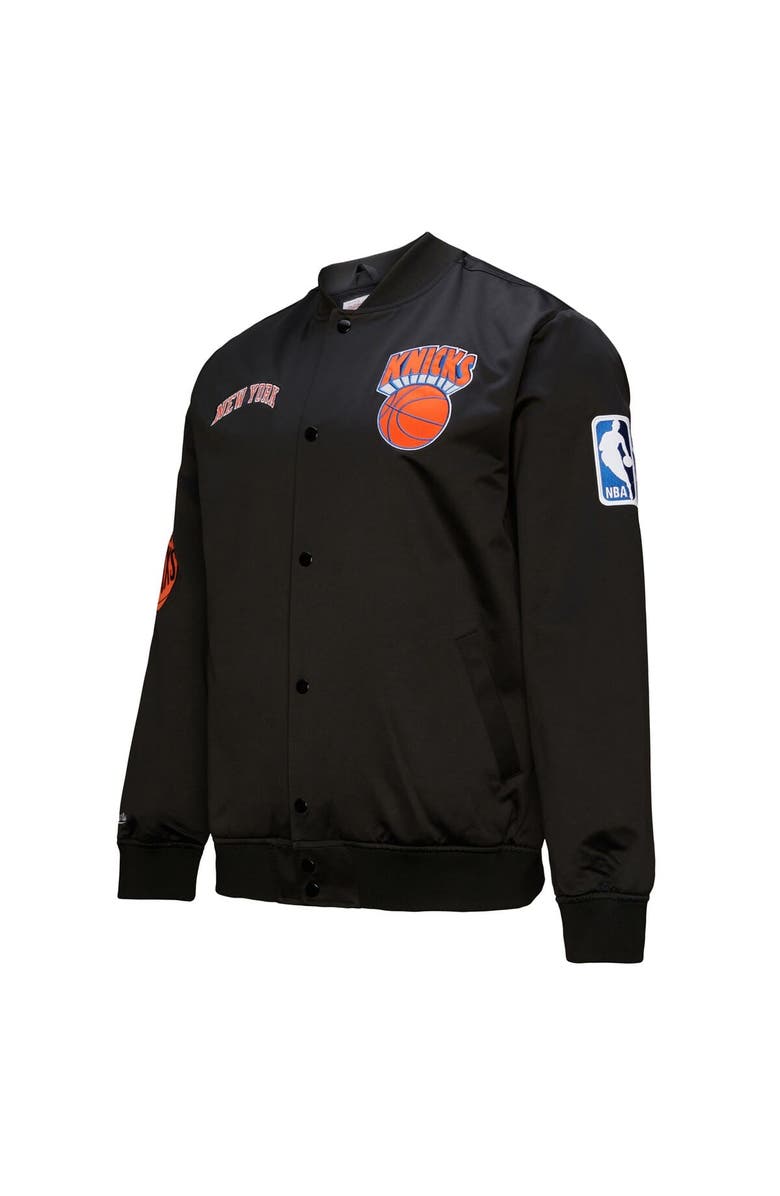 Mitchell & Ness Men's Black New York Knicks Hardwood Classics Blackout Collection Satin Full-Zip Jacket, Alternate, color, 