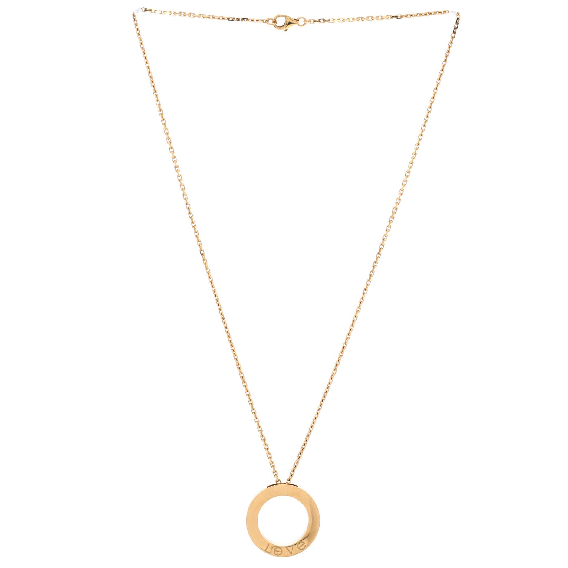 3 Diamonds Love Pendant Necklace 18K Yellow Gold and Diamonds, Alternate, color, Metallic Gold