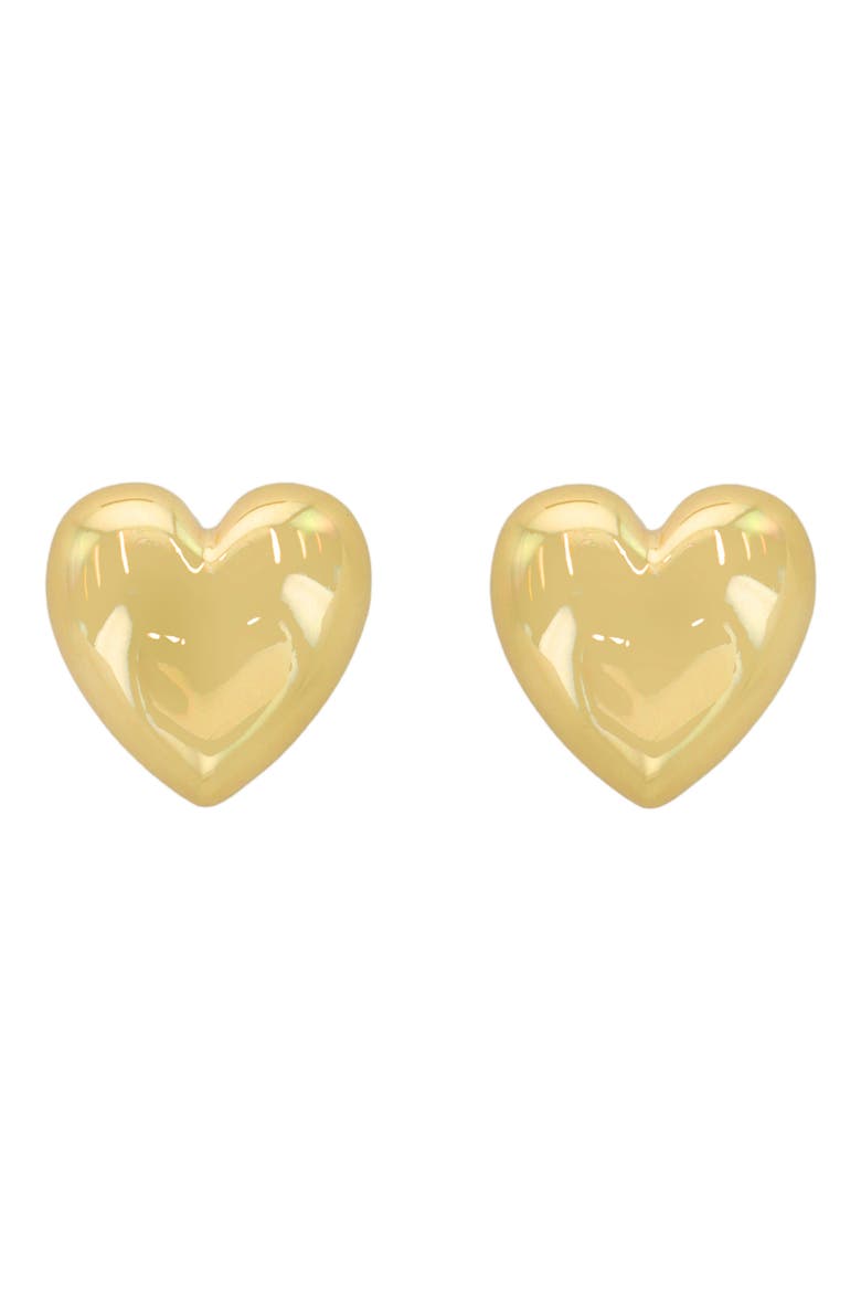 Polished Heart Stud Earrings, Main, color, GOLD