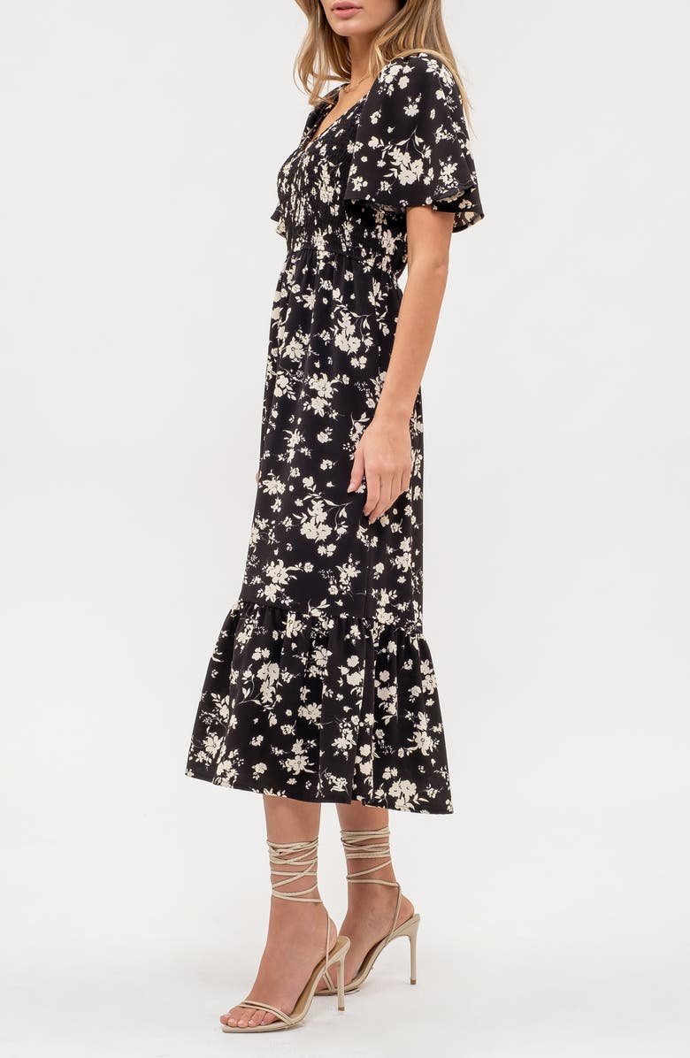 AUGUST SKY Floral Midi Dress, Alternate, color, 