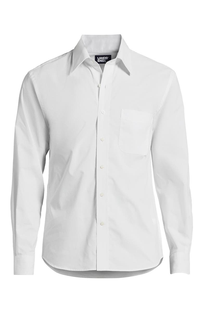 Lands' End Long Sleeve Stretch Coolmax Shirt, Main, color, White