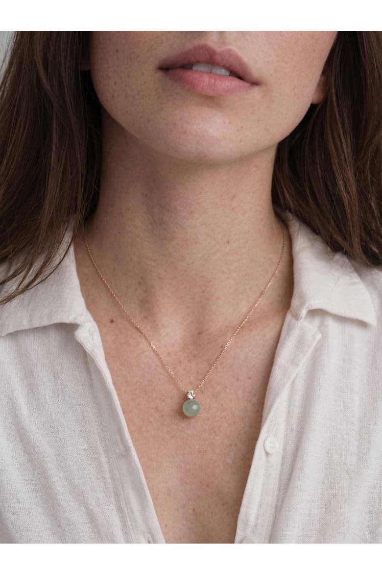 Esther Green jade and zircon necklace, Alternate, color, Light Green