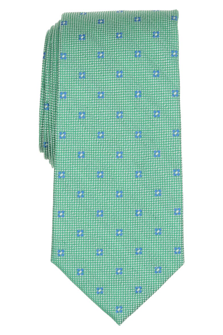 Oxford Floral Silk Blend Tie, Main, color, GREEN