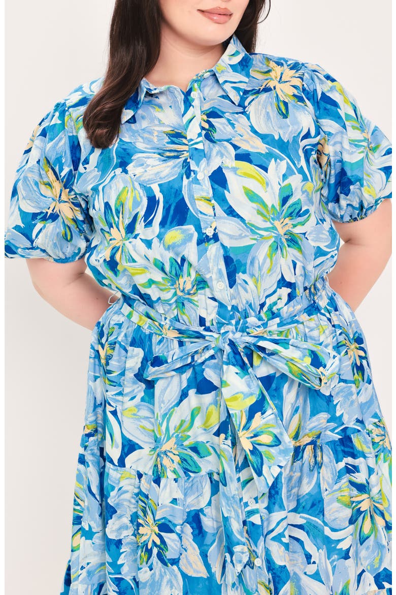 Printed Maxi Dress, Alternate, color, BLUE FLORAL
