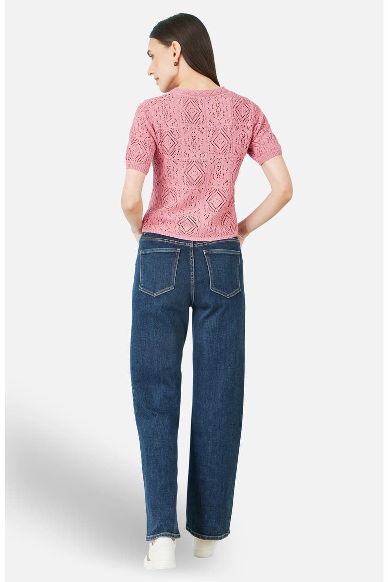 Cotton Crochet Knitted Top, Alternate, color, Pink