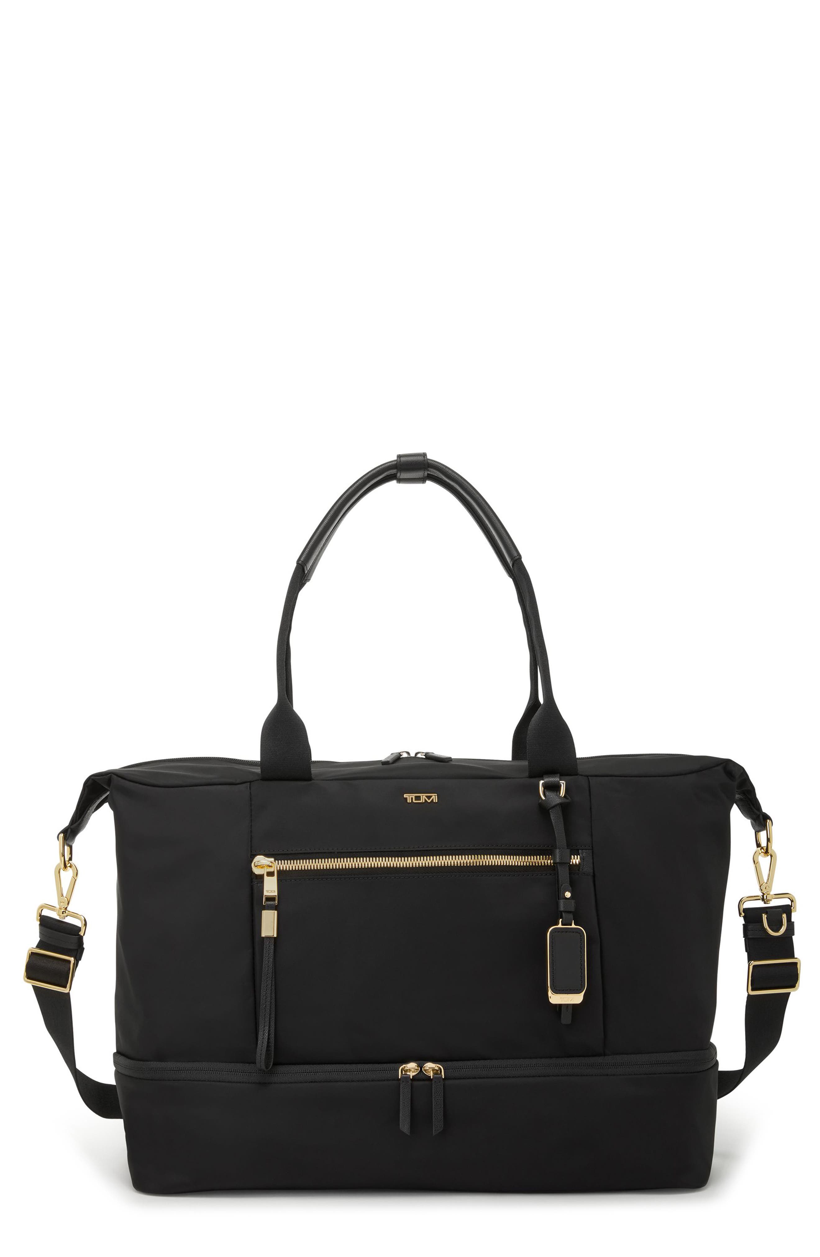 TUMI Voyageur Contine Weekend Bag, Main, color, Black/ Gold