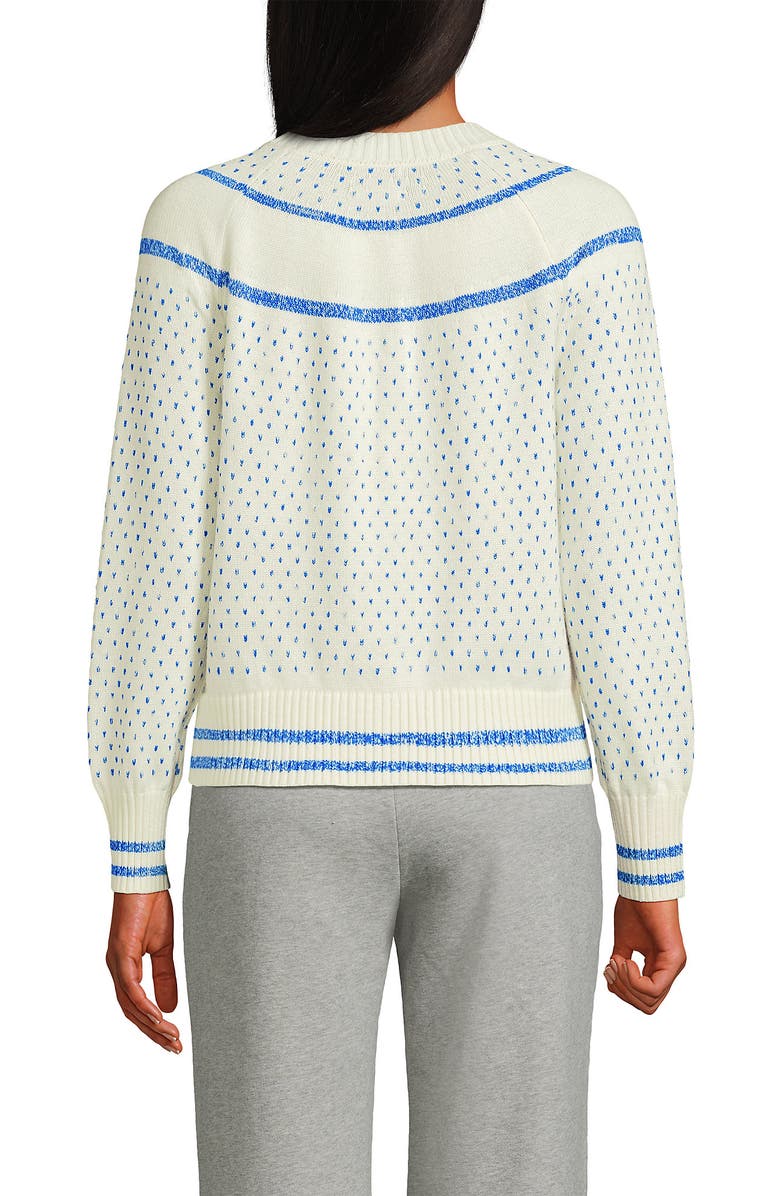 Lands
 End Drifter Raglan Sleeve Easy Fit Sweater, Alternate, color, Bright Cerulean Apres