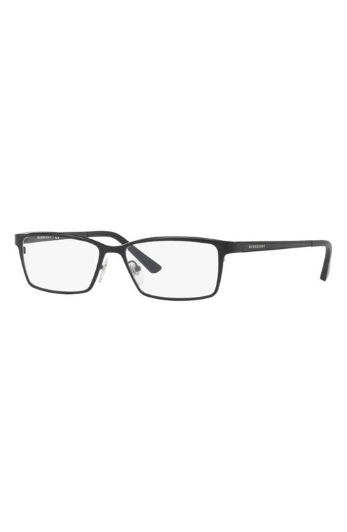 Burberry 56mm Rectangular Optical Glasses In Black