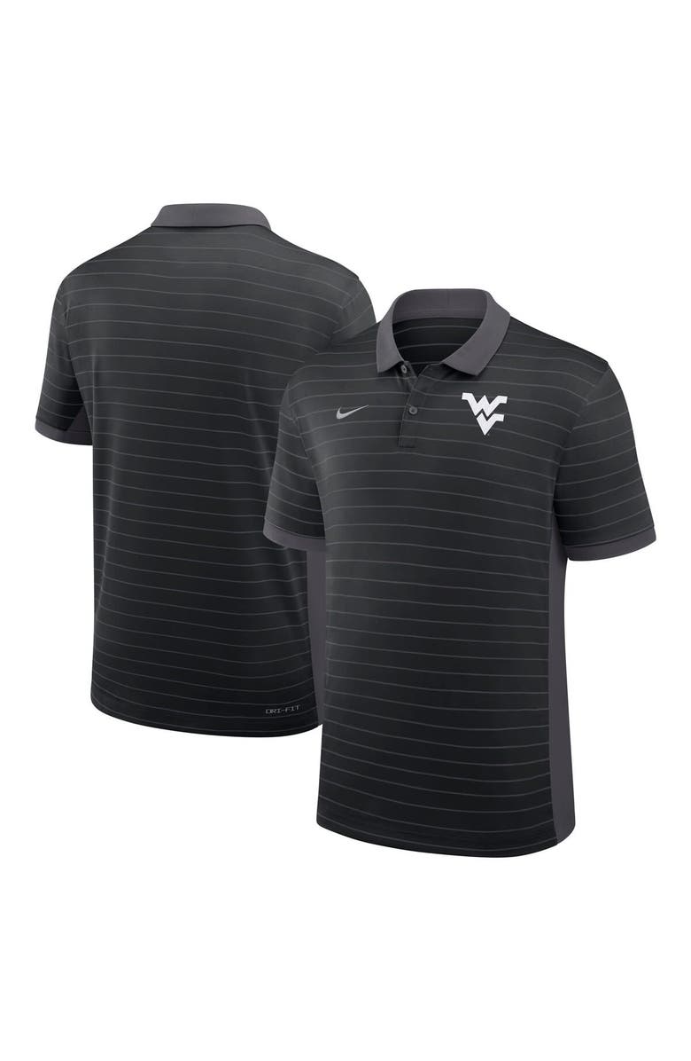 Nike Men's Nike Black West Virginia Mountaineers 2025 Early Season Coaches Sideline Victory Stripe Performance Polo, Main, color, Black