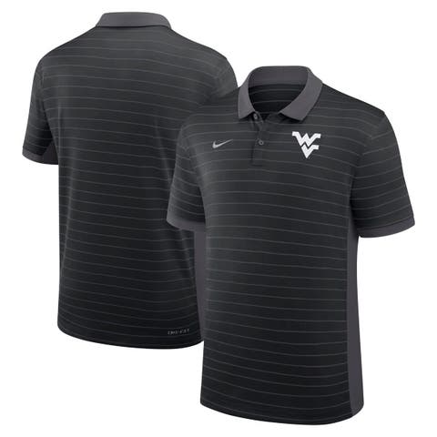 Men's Nike Black West Virginia Mountaineers 2025 Early Season Coaches Sideline Victory Stripe Performance Polo
