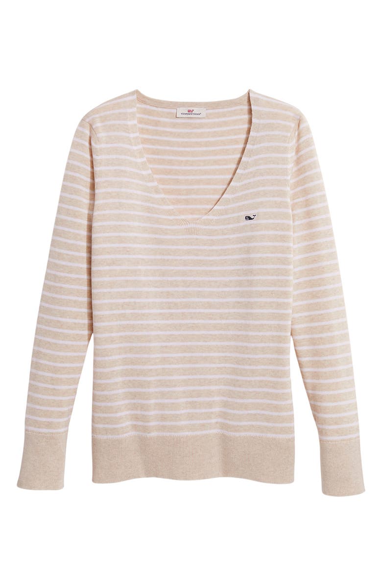 vineyard vines Heritage Stripe V-Neck Cotton Sweater, Main, color,