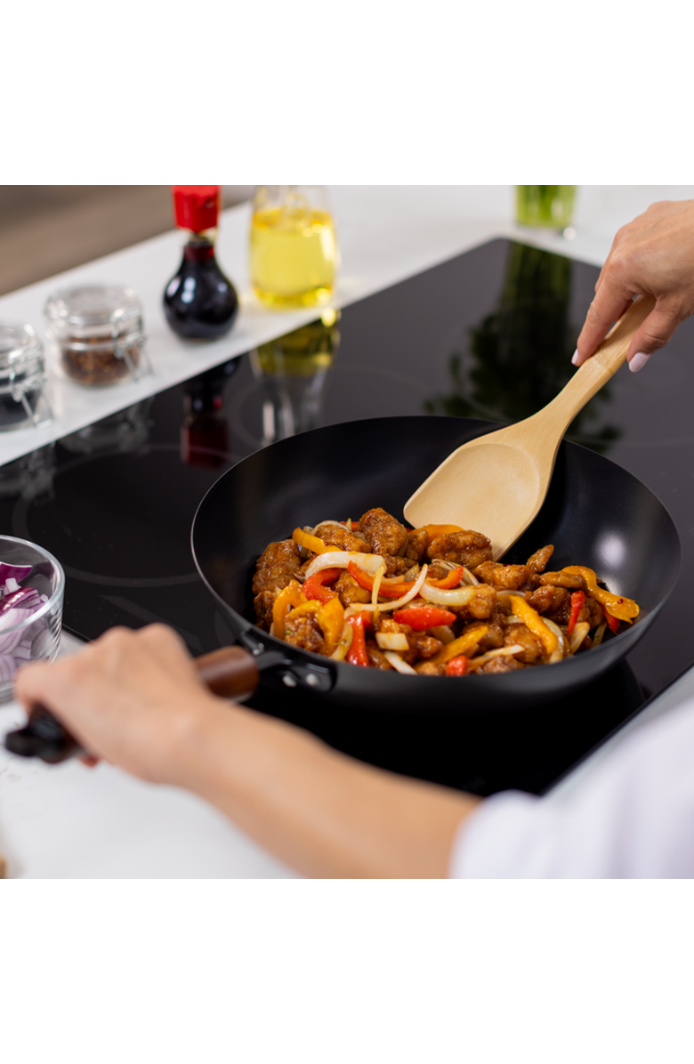 JOYCE CHEN Carbon Steel Ceramic Nonstick Stir Fry Pan, Alternate, color, Black