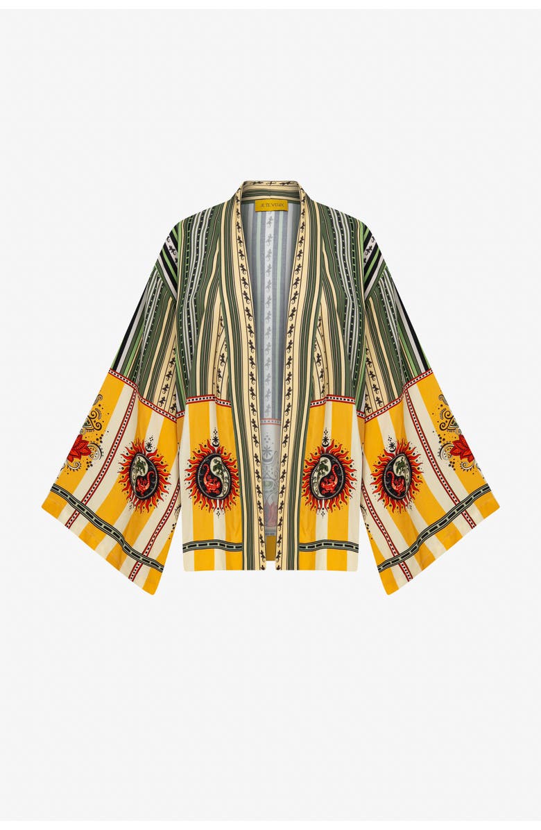 Je Te Veux Sun Printed Desert Echo Kimono, Alternate, color, Green