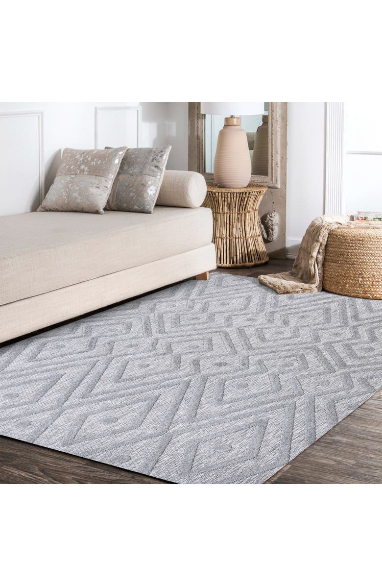JONATHAN Y Balansat Moroccan Diamond Indoor/Outdoor Area Rug, Alternate, color, Light Gray